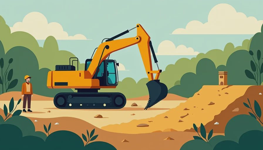 Visual context for excavator ripper attachment
