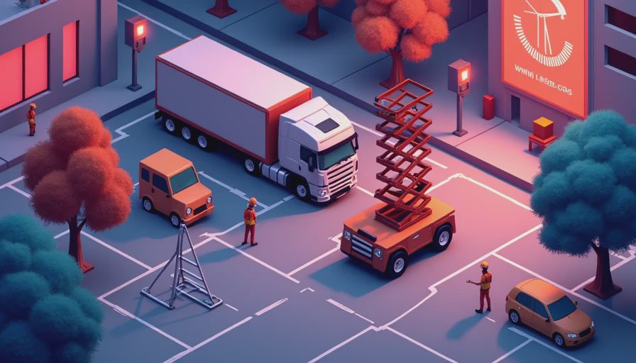 Visual context for scissor lift and trailer